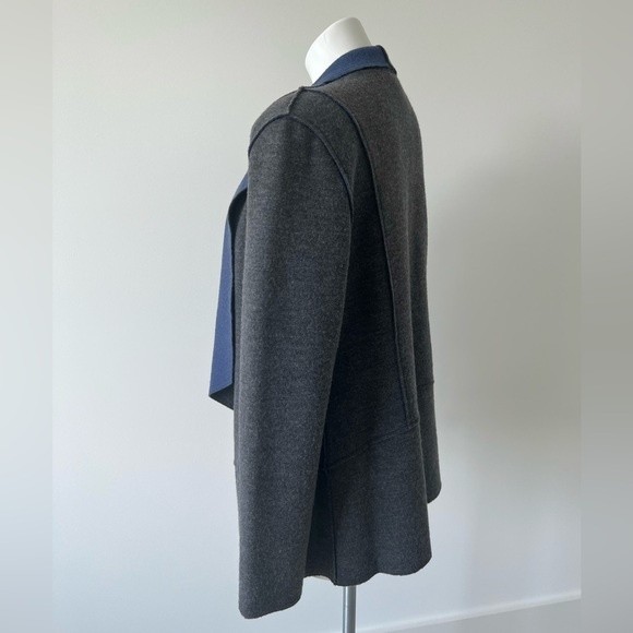 Icelandic Design Gray Blue Wool Open Sweater S Blazer Jacket - Picture 3 of 7